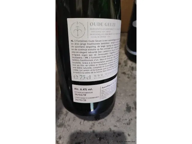 3 fonteinen 18/19 oude geuze 75cl 2 flessen - afbeelding 4 van  7