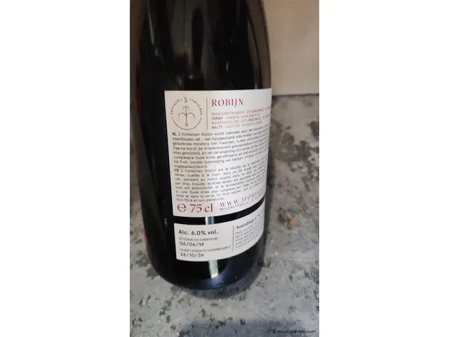 3 fonteinen 18/19 robijn 75cl - afbeelding 3 van  6