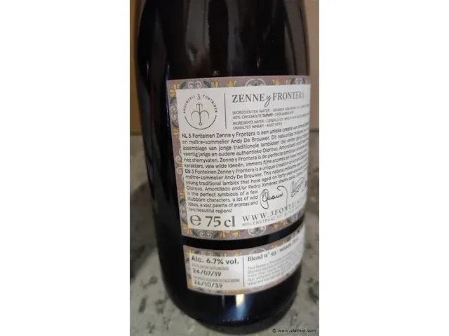 3 fonteinen 18/19 zenne y frontera 75cl 2 flessen - afbeelding 7 van  8