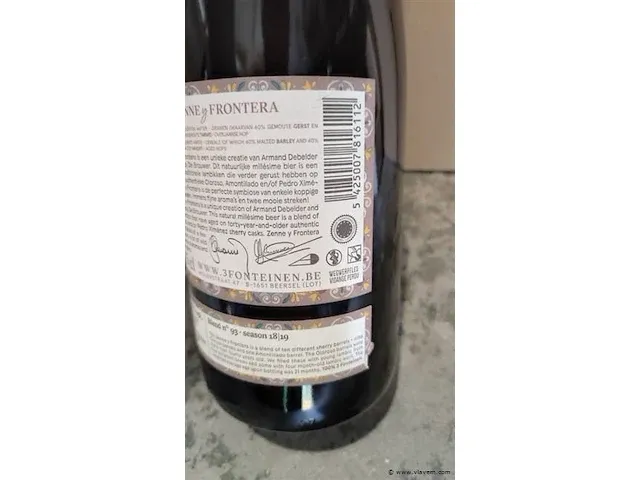 3 fonteinen 18/19 zenne y frontera 75cl 2 flessen - afbeelding 8 van  8