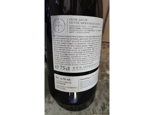 3 fonteinen cuvée armand & gaston 18/19 75 cl - afbeelding 6 van  7