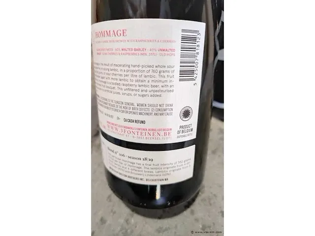 3 fonteinen hommage 18/19 75cl 2 flessen - afbeelding 5 van  8