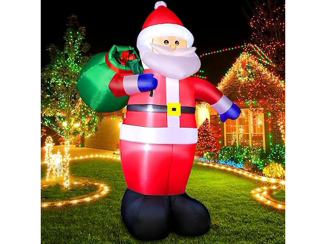 3 ft opblaasbare kerstman met led licht (183cm) - afbeelding 1 van  4