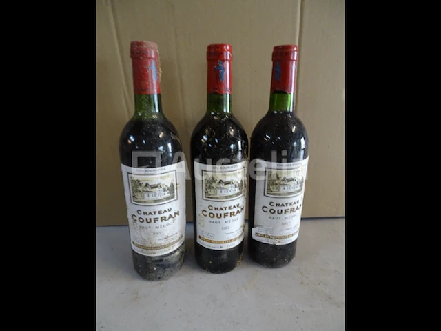 3 genummerde flessen haut médoc château coufran cru bourgeois 1981 - afbeelding 4 van  7