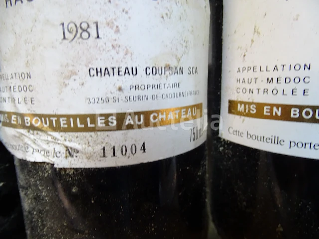 3 genummerde flessen haut médoc château coufran cru bourgeois 1981 - afbeelding 6 van  7