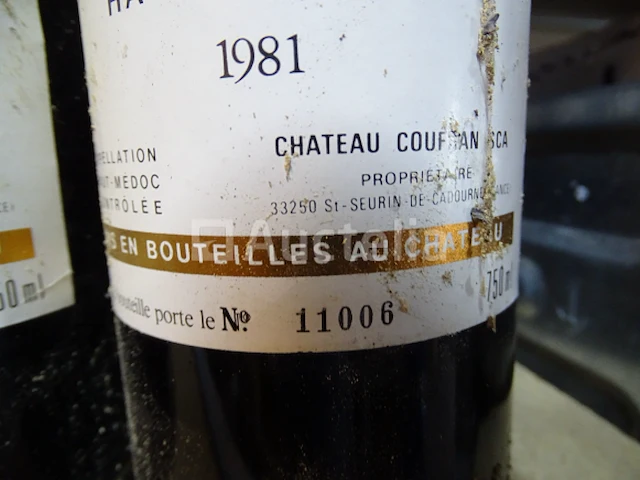 3 genummerde flessen haut médoc château coufran cru bourgeois 1981 - afbeelding 7 van  7