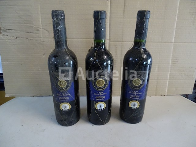 3 genummerde flessen valdepenas baron del cega 1999 - afbeelding 1 van  4