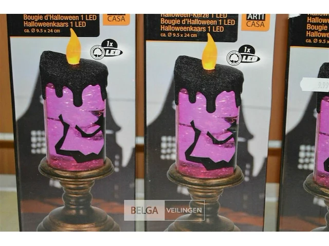 3 halloween kaars ledø9,5cm x24cm - afbeelding 2 van  3