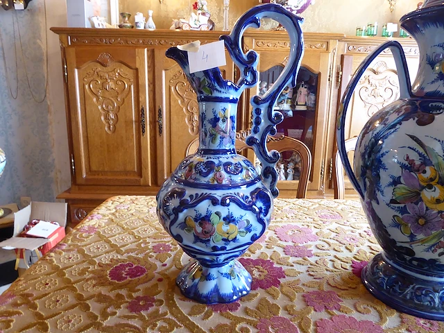 3 handgeschilderde blauwe vazen - afbeelding 2 van  7