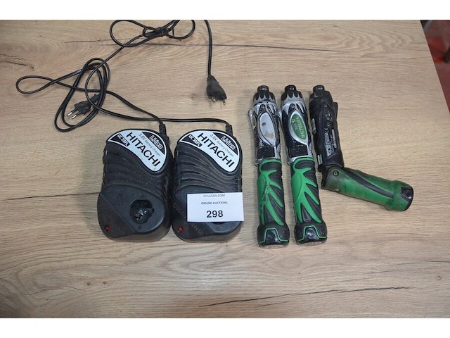 3 hitachi accu shroefmachines db3dl met 2 laders en 3 accu (b402) - afbeelding 1 van  5