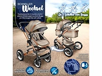 3-in-1 combinatie kinderwagen - beige/goud - afbeelding 5 van  8