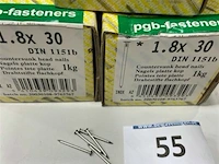 3 kg inox nagels 1,8 x 30 - afbeelding 1 van  3