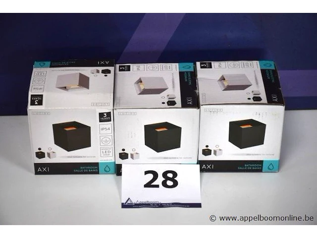 3 led badkamerwandspots lucide axi ip54 - afbeelding 1 van  2