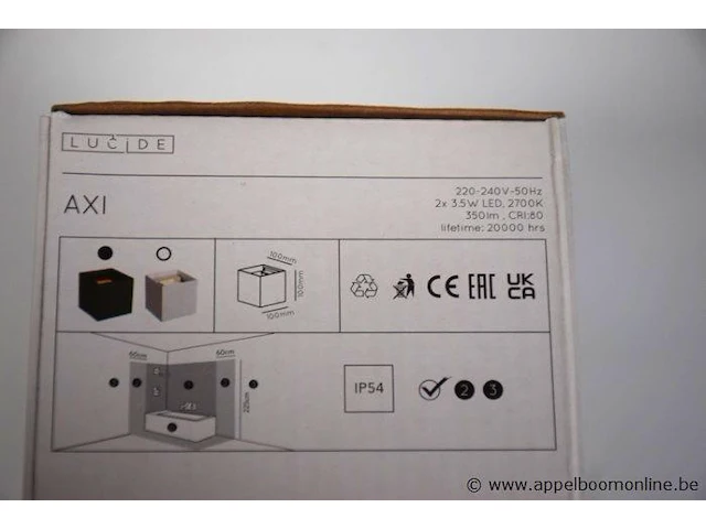 3 led badkamerwandspots lucide axi ip54 - afbeelding 2 van  2