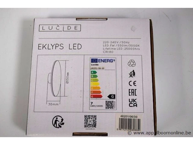 3 led wandverlichting lucide eklyps - afbeelding 2 van  3