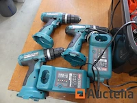 3 makita op accu boormachines