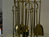 3 messing openhaard setjes ±56 cm - afbeelding 1 van  3