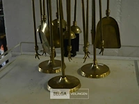3 messing openhaard setjes ±56 cm - afbeelding 3 van  3