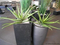 3 metalen 1 stenen plantenbakken - afbeelding 1 van  1