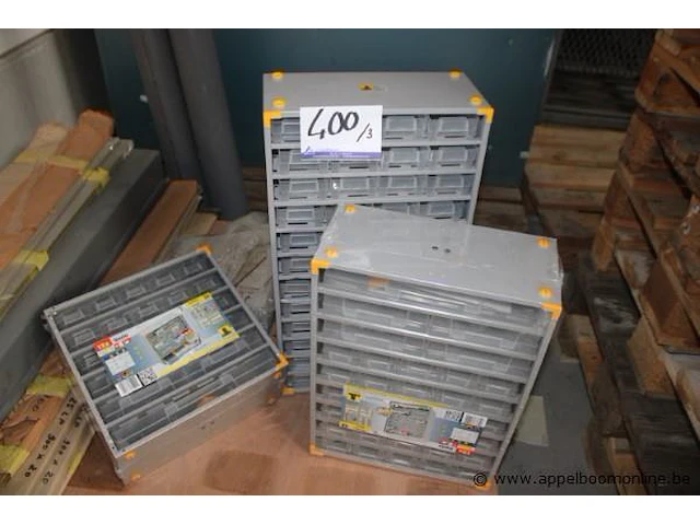 3 metalen kastjes inh. pvc sorteerbakjes vario plus - afbeelding 1 van  2