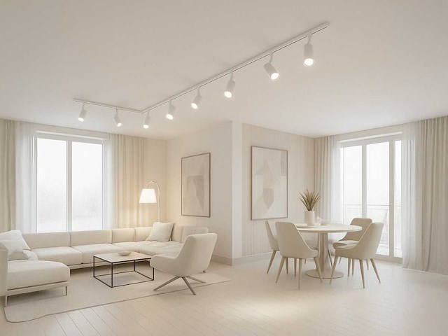 3 meter railsysteem met 9 st railspot gu10 fitting wit (1x) - afbeelding 6 van  9