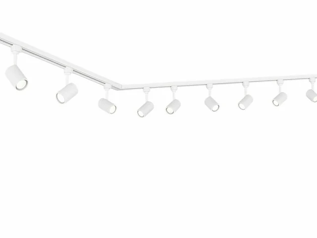 3 meter railsysteem met 9 st railspot gu10 fitting wit (2x) - afbeelding 1 van  9