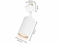 3 meter railsysteem met 9 st railspot gu10 fitting wit (2x) - afbeelding 9 van  9