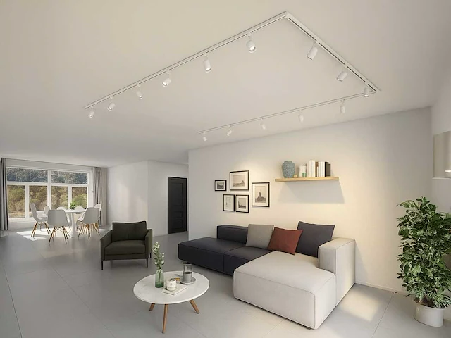 3 meter railsysteem met 9 st railspot gu10 fitting wit (4x) - afbeelding 3 van  9