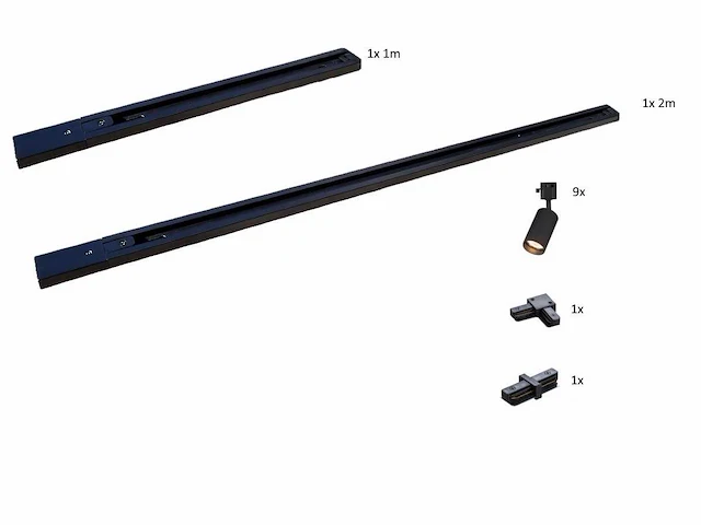 3 meter railsysteem met 9x railspot gu10 fitting (4x) - afbeelding 4 van  7
