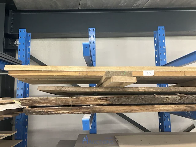 3 onbewerkte houten panelen en 6 balken - afbeelding 2 van  4