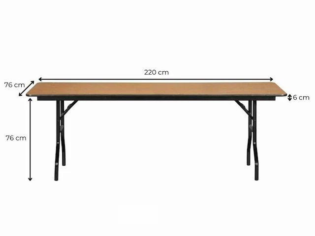 3 pro buffettafels 220 x 76 cm - met ecru stretch hoes - afbeelding 4 van  6