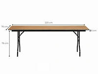 3 pro buffettafels 220 x 76 cm - met ecru stretch hoes - afbeelding 4 van  6