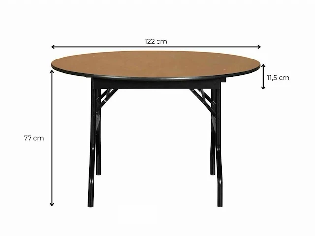 3 pro buffettafels rond - ø 122 cm - met zwarte stretch top - afbeelding 4 van  6