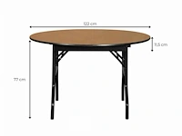 3 pro buffettafels rond - ø 122 cm - met zwarte stretch top - afbeelding 4 van  6