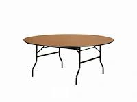 3 pro buffettafels rond - ø 183 cm - met ecru stretch top - afbeelding 1 van  6