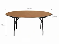 3 pro buffettafels rond - ø 183 cm - met ecru stretch top - afbeelding 4 van  6