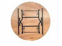 3 pro buffettafels rond - ø 183 cm - met ecru stretch top - afbeelding 5 van  6