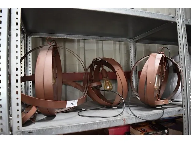 3 ronde jjzeren hanglampen - afbeelding 1 van  5