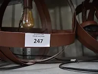 3 ronde jjzeren hanglampen - afbeelding 2 van  5