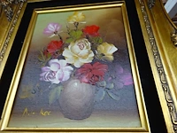 3 schilderijen bloemen