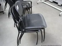 3 stapelbare stoelen, zwarte skai bekleed - afbeelding 2 van  2
