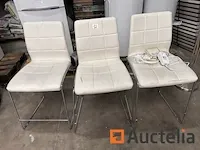 3 stoelen in imitatie wit leer - afbeelding 2 van  4