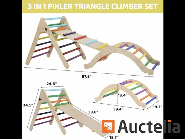 3 stukken pikler triangle klimset opvouwbaar klimmen - afbeelding 6 van  8