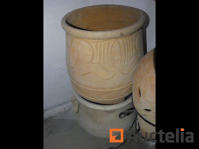 3 terracotta vazen - afbeelding 1 van  3