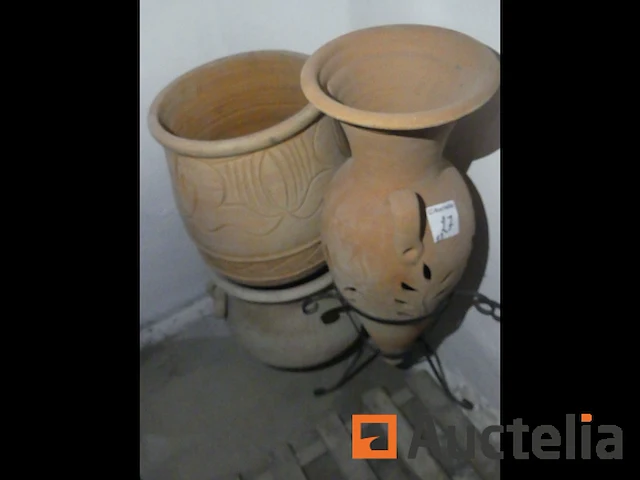 3 terracotta vazen - afbeelding 2 van  3