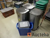 3 vuilnisbakken roestvrij staal 50 liter eko della step bak - afbeelding 1 van  8