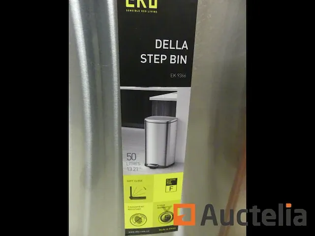 3 vuilnisbakken roestvrij staal 50 liter eko della step bak - afbeelding 3 van  8