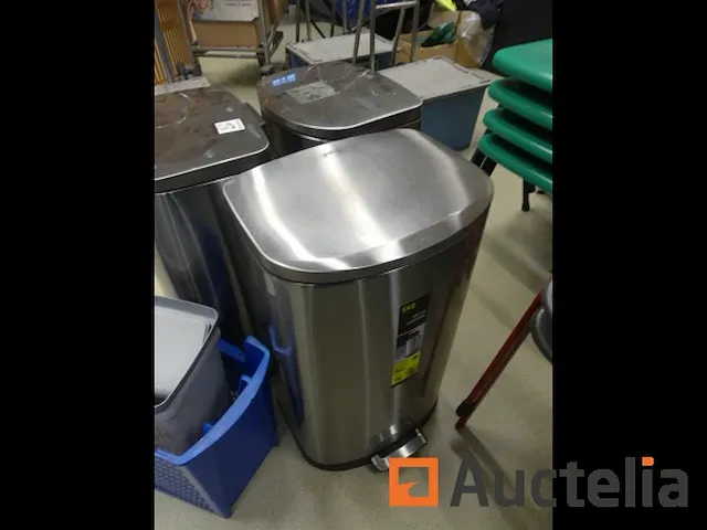 3 vuilnisbakken roestvrij staal 50 liter eko della step bak - afbeelding 7 van  8