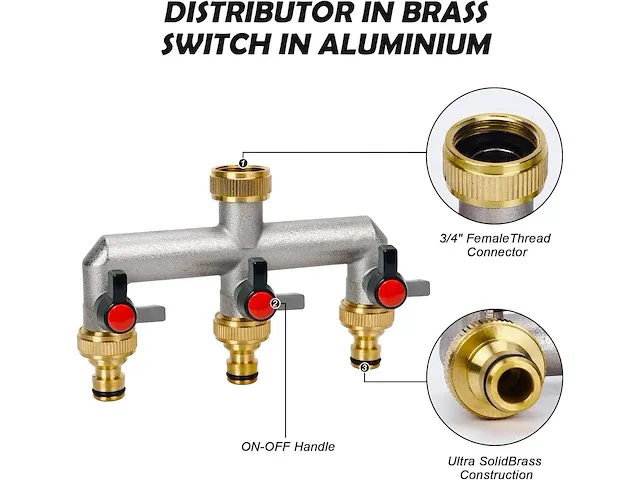 3-weg verdeler water - afbeelding 3 van  6