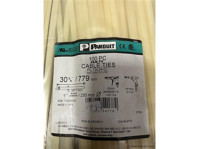 3 x 100 tie ribs 77,9 cm panduit - afbeelding 3 van  3